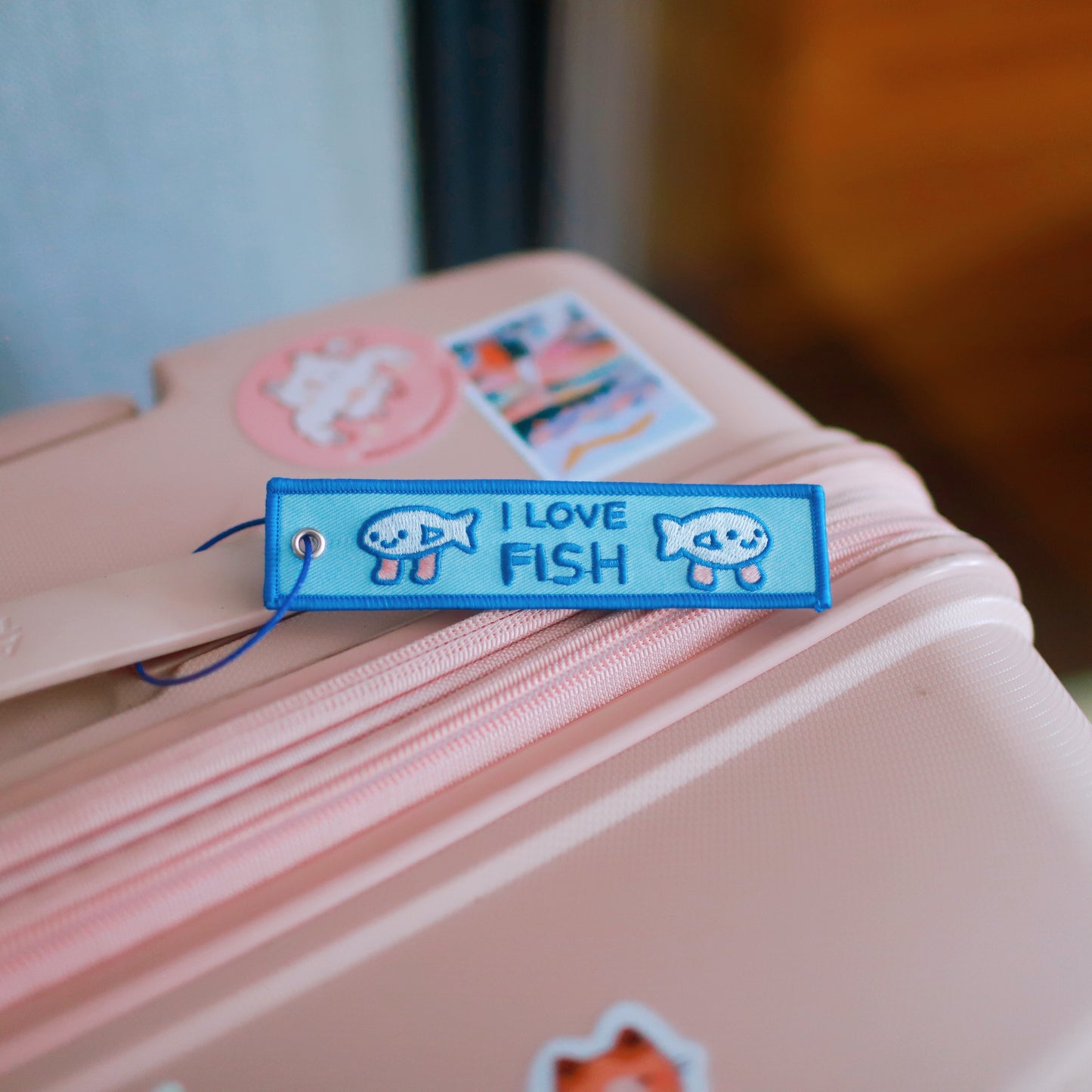 i love fish keychain
