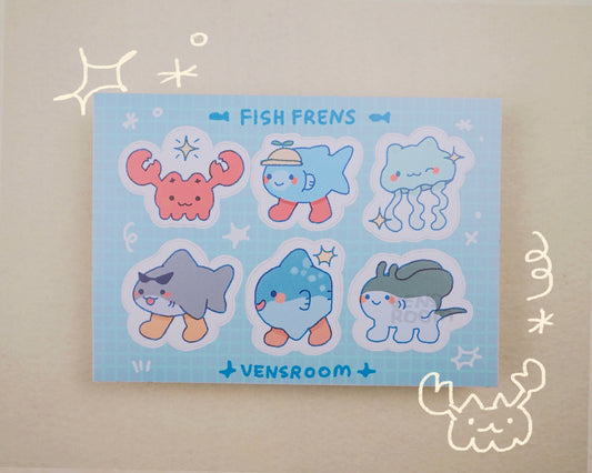 fish frens sticker sheet