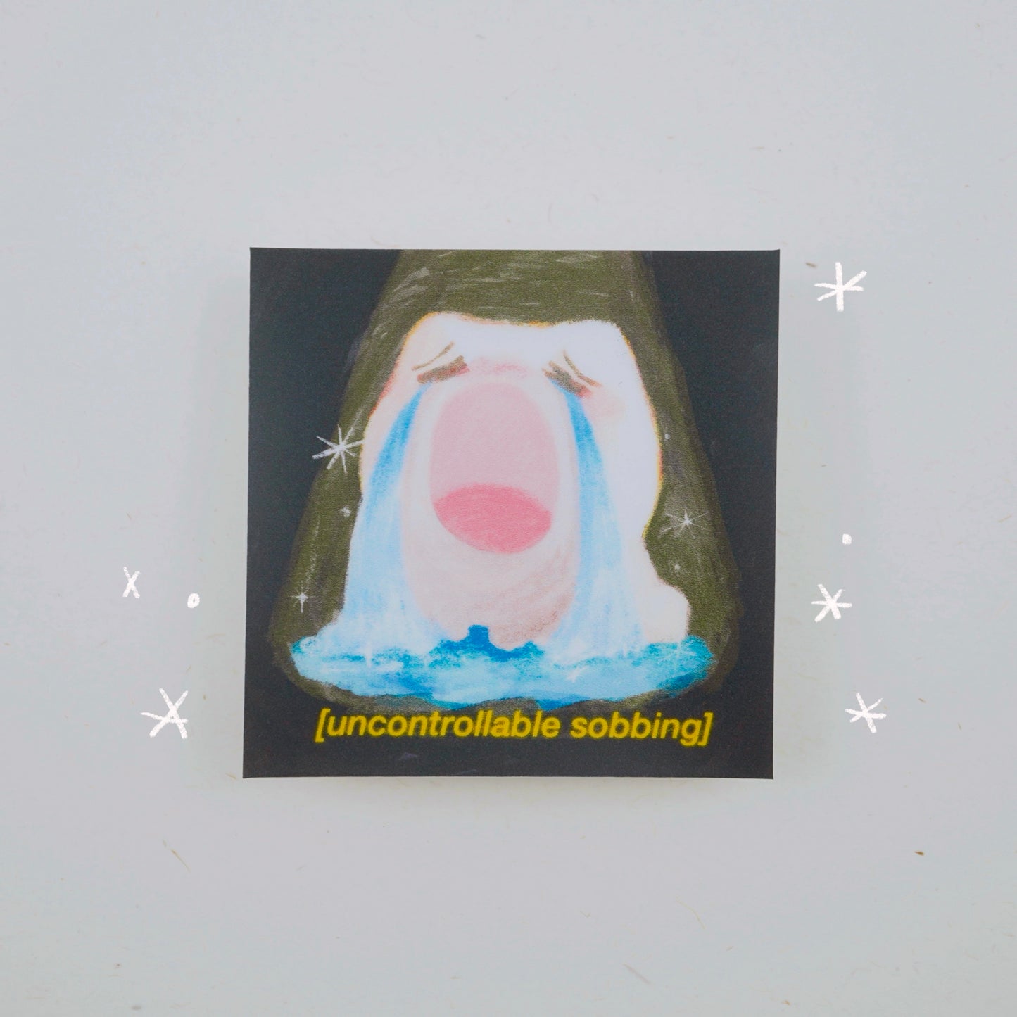 uncontrollable crying sticker