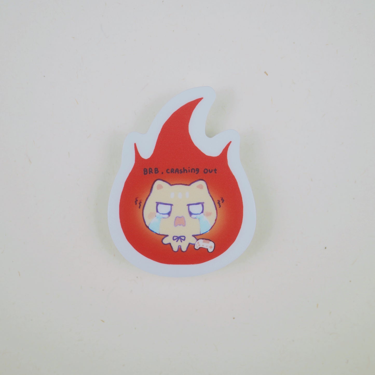 brb crashing out sticker