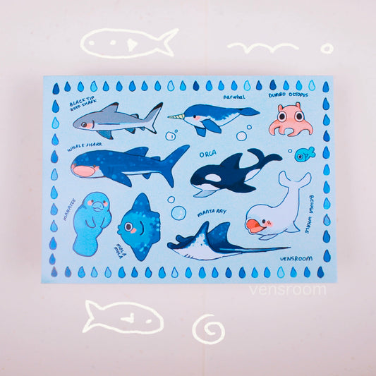marine friends sticker sheet