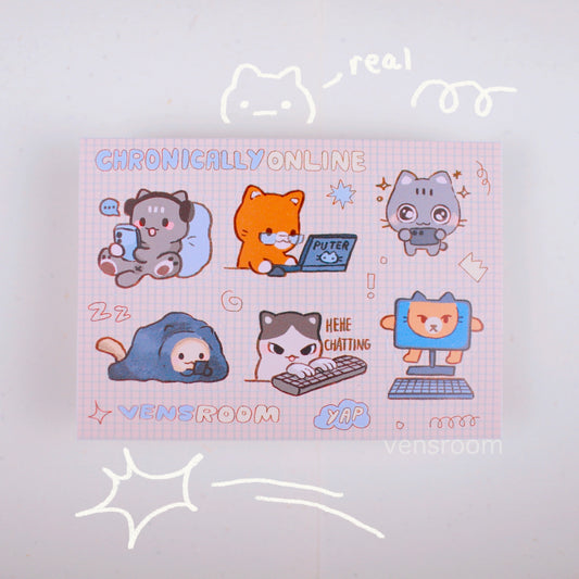 chronically online sticker sheet