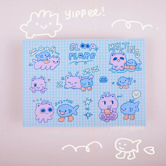 gloop and florb sticker sheet
