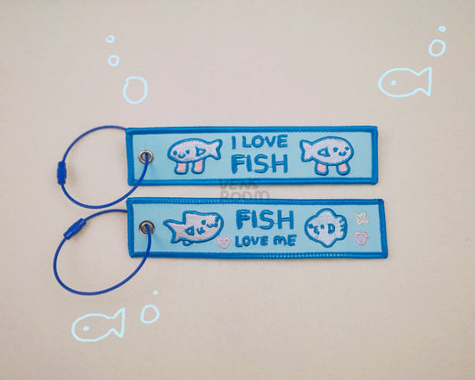i love fish keychain