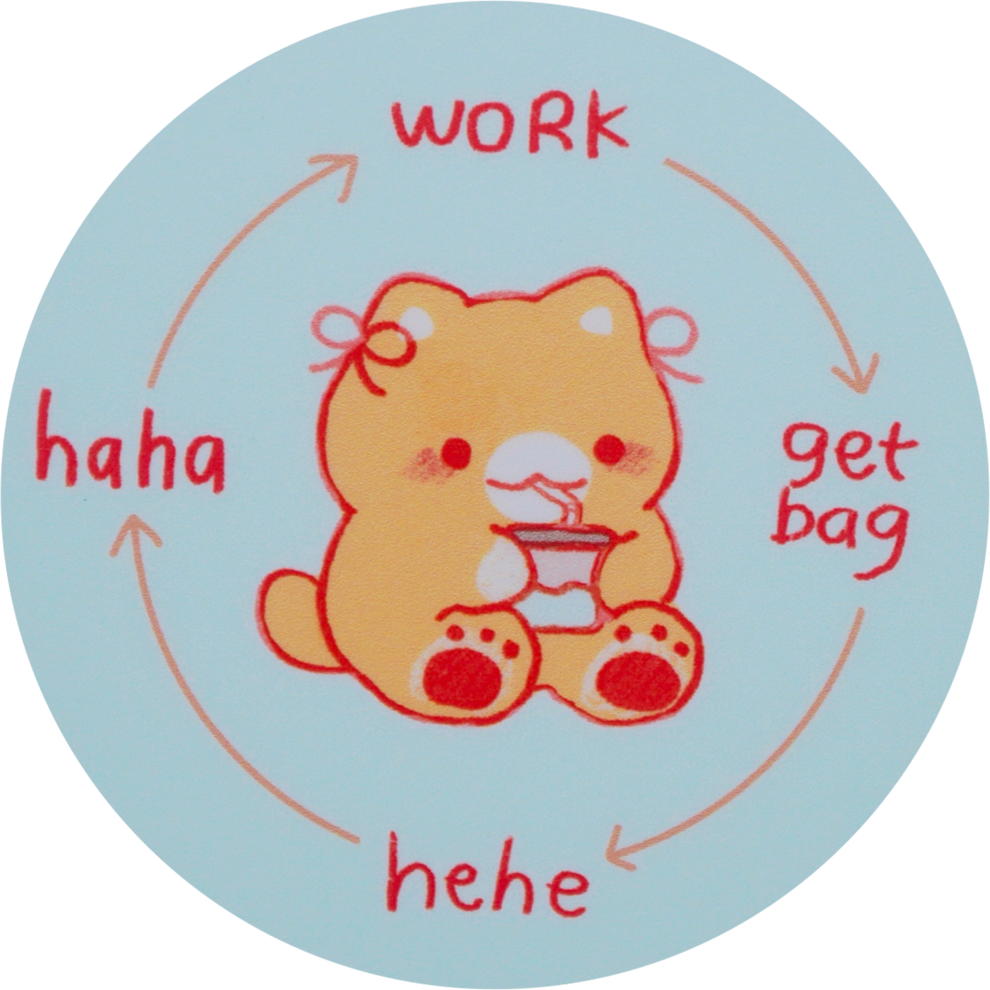 work > get bag > hehe sticker – ven's room