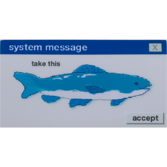 take this fish sticker