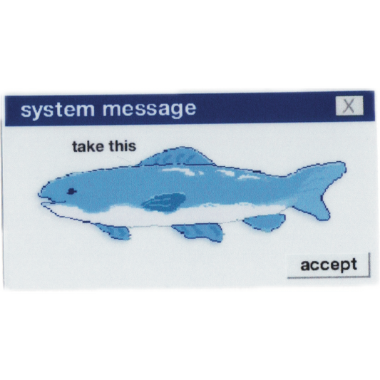 take this fish sticker