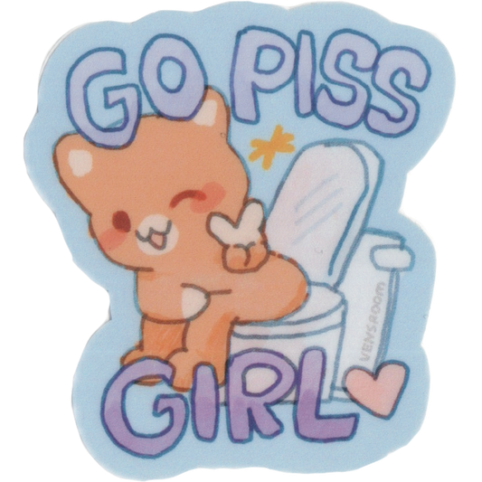 go piss girl sticker