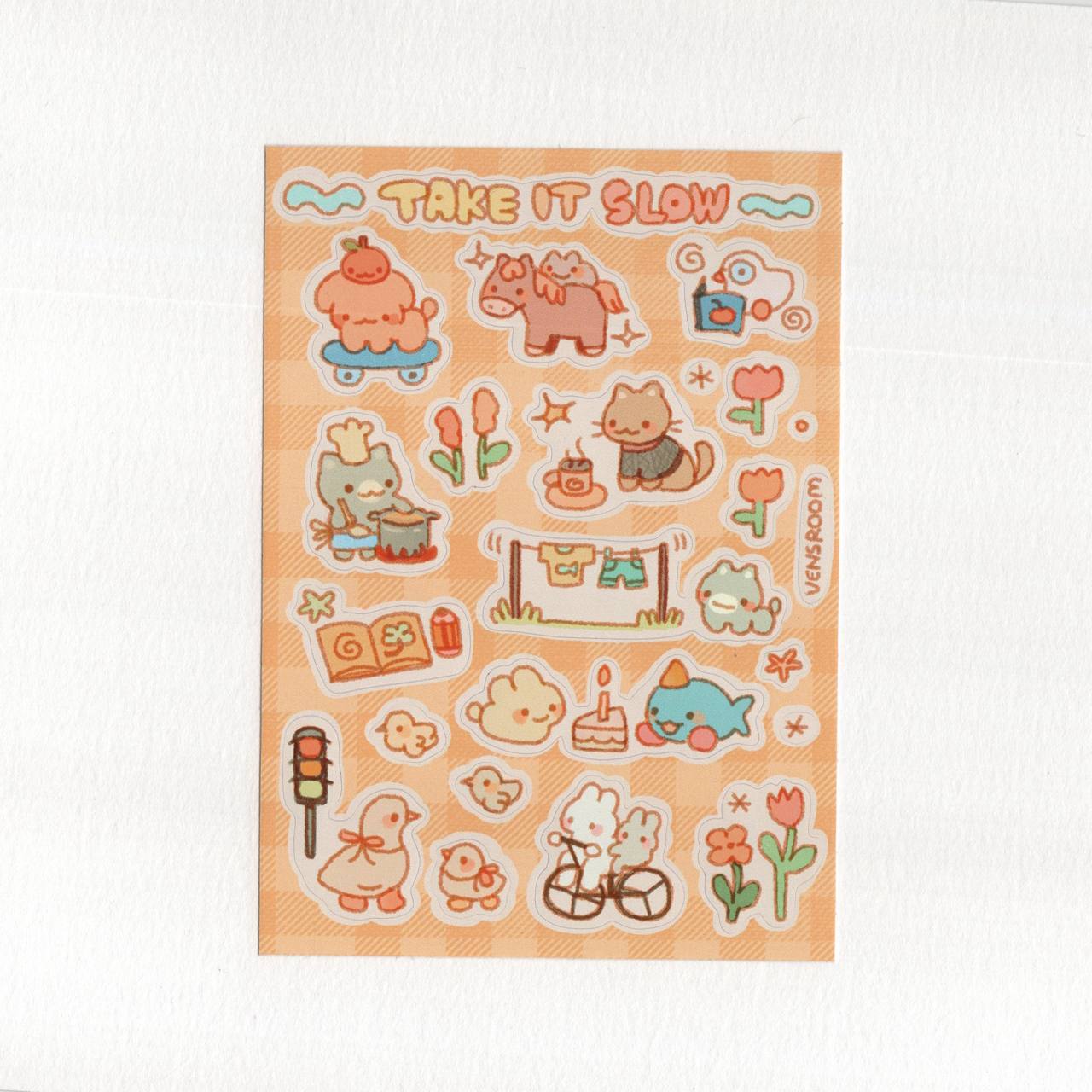take it slow sticker sheet