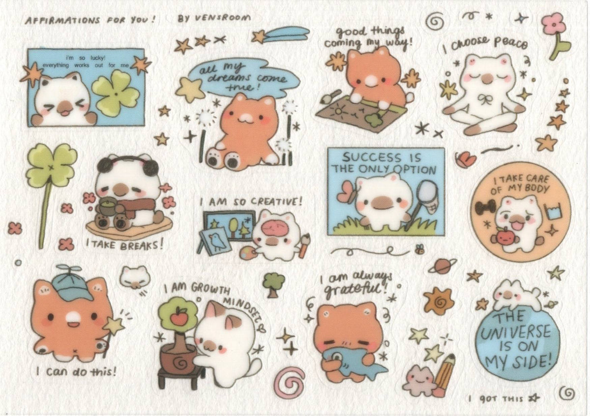 affirmation sticker sheet (transparent)
